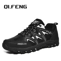 men black mesh casual shoes women outdoor sports breathable summer wear resisting trekking footwear climbing light hiking shoes