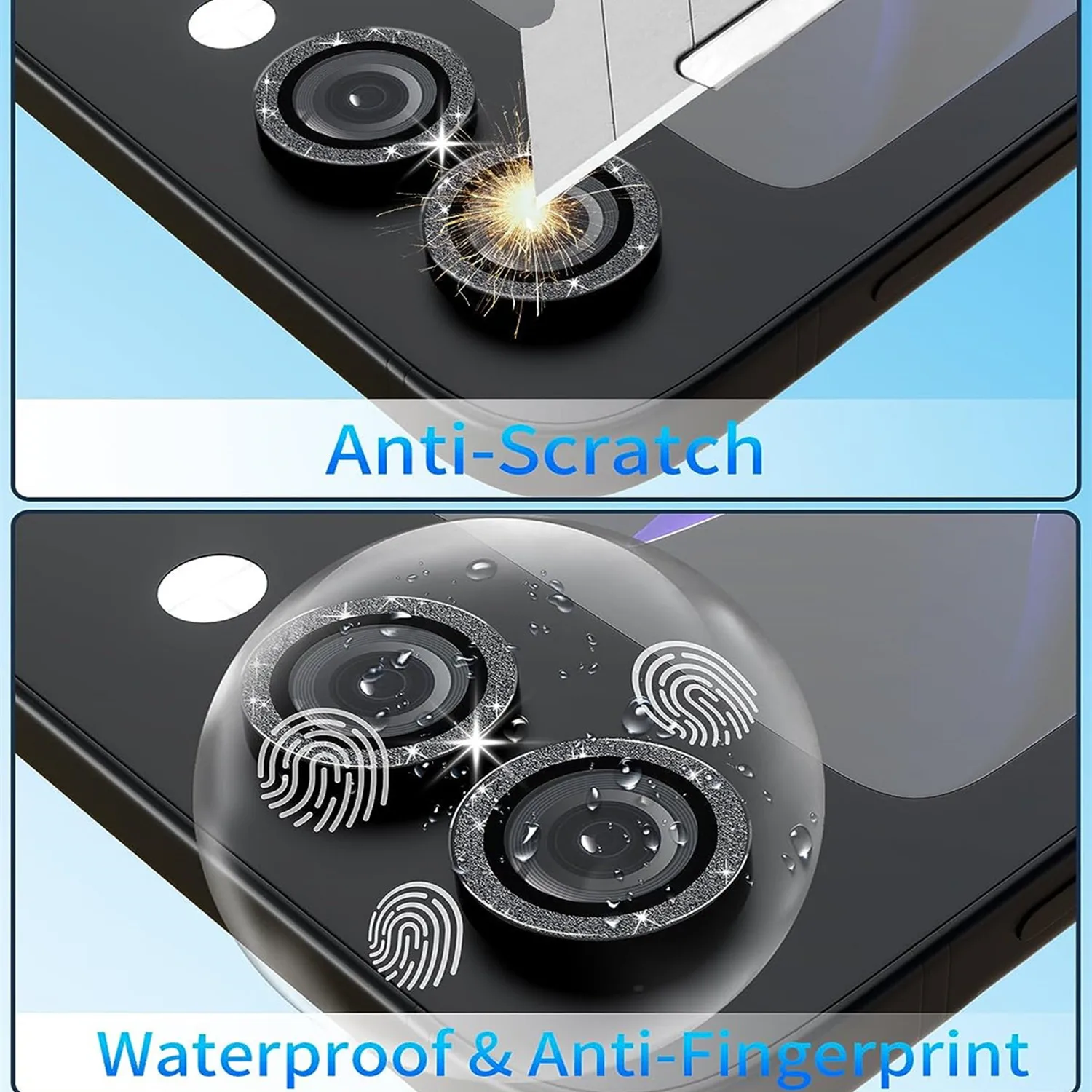 Bling Tiny Diamond Alloy Camera HD Защитное стекло для Samsung Galaxy Z Flip 6 5 5G Блестящее металлическое