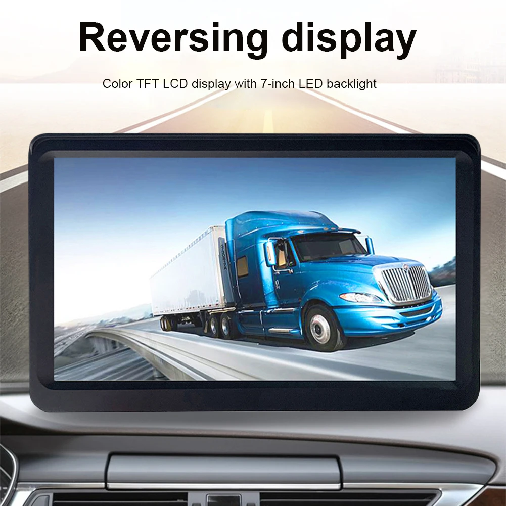 

7 Inch Car Rear View Monitor TFT LCD HD 1024X600 Display Screen with 8-light Truck Camera for Truck Bus RVs Engineering Vehicles