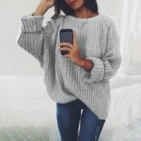 female pullover sweaters ladies loose knitwear women casual solid long sleeve o neck knitted sweater s xxl autumn winter fashion