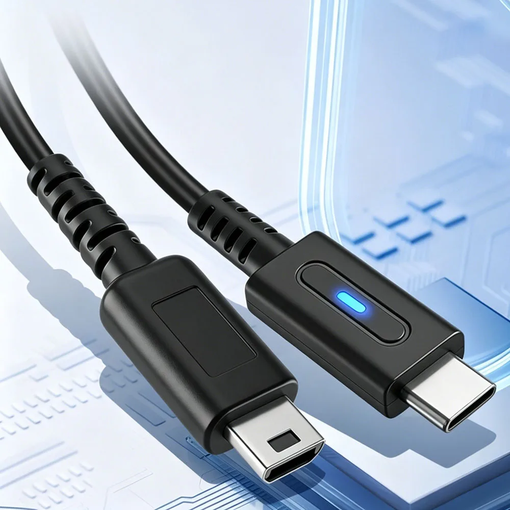 Фото Кабель для зарядки контроллера NDSL, 1,2 м, USB-C, с индикатором LED, кабель питания для Nintendo DS Lite, кабель PD Type-C №5