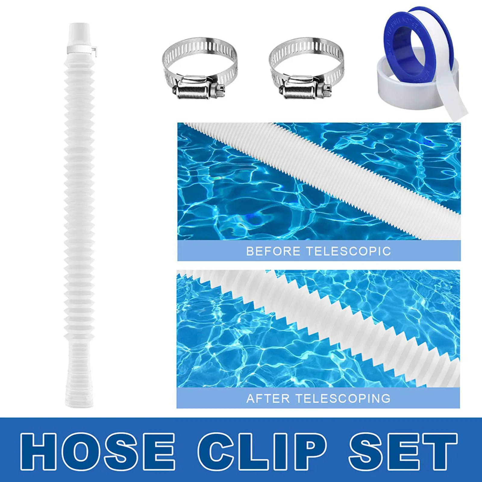 

For Swimming Pools Replacement Hose Clamps Portable Ground Above Pools Filter Pumps Retractable Hoses Pipe Kits