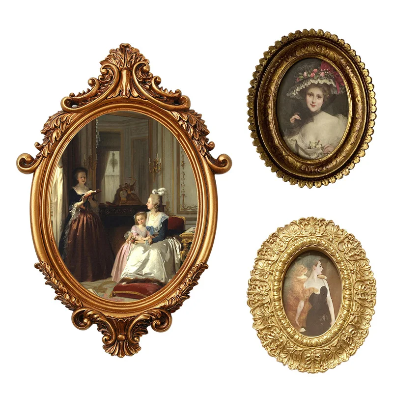 

European Style Wall Hanging Living Room Retro Background Wall Decoration Picture Frame Creative Home Resin Photo Frame