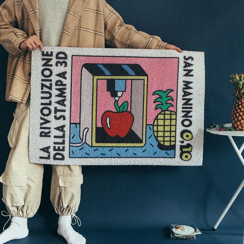 

Нескользящий коврик для ног с мультяшным рисунком, дизайн букв, коврик для коридора, крыльца, коврик для дома, спальни, дверные коврики