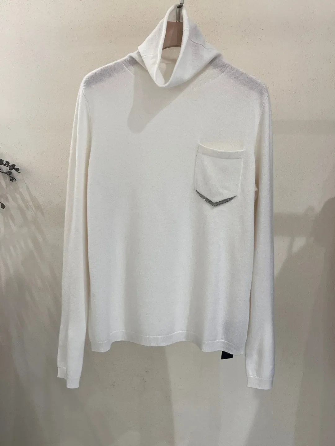 Итальянская роскошь 2023 зимняя мода простой карманный цепочка украшенный 100%