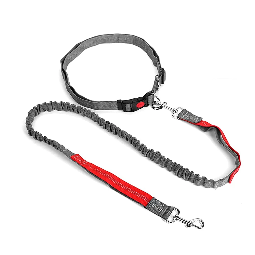 

Hands Free Dog Leash, Retractable Dog Running Leash, Elastic Bungee Dog Running Belt,Jogging Lead with Waist Belt Red
