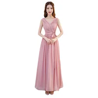 Bridesmaid Dress Long 2022 New Style Pink Chiffon Bridesmaid Dress Host Dinner Dress Bridesmaid Group Dress