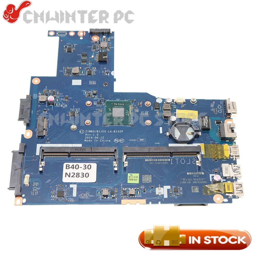 

NOKOTION 5B20G46361 ZIWB0 B1 E0 LA-B102P MAIN BOARD For Lenovo B40-30 Laptop Motherboard 14 Inch N2830 CPU DDR3