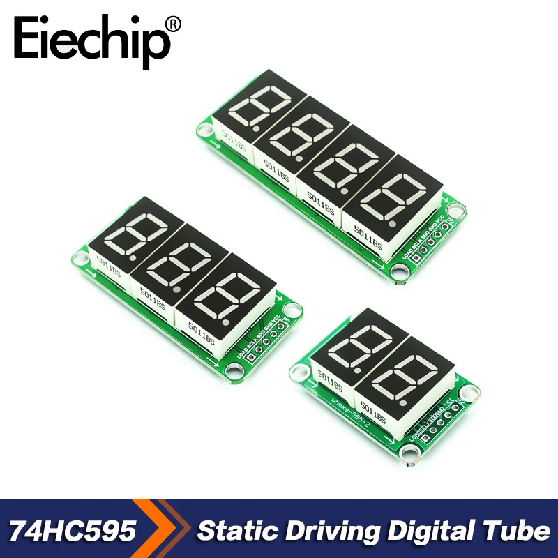 

Red 74HC595 Static drive 2 3 4 segment Digital Tube LED Display Module 0.5-inch