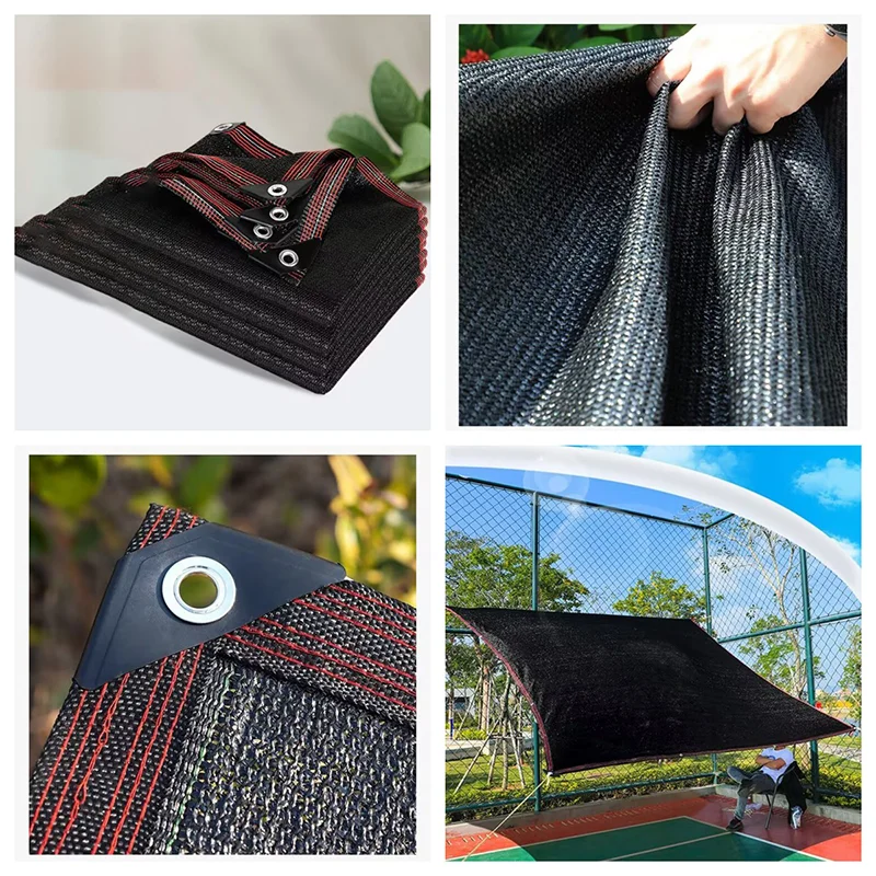 

12 Pin Sun Shading Rate 80% Anti-UV HDPE Black Sun Shading Net Balcony Garden Greenhouse Succulent Plant Swimming Pool Sunshade