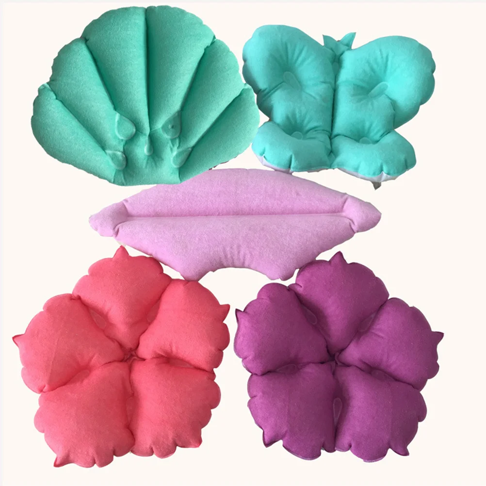 

Bath Pillow Bathtub Tub Neck Pillows Spa Inflatable Support Cushion Suction Cups Headrest Shower Shell Ergonomic Bathroom Head
