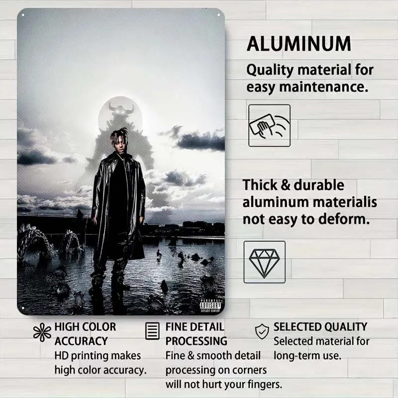 Juice Wrld рэпер металлический знак музыкальный постер ретро жесть вывески для