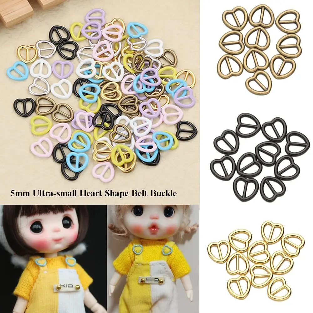 

Newest 5mm Stuffed Toys Mini Ultra-small Belt Buttons Diy Dolls Buckles Doll Bags Accessories Heart Shape Buckle