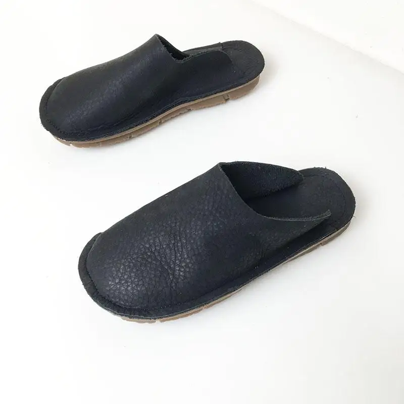 Фото Careaymade-летние женские тапочки из натуральной кожи, нескользящие сандалии с мягким носком, удобная обувь против запаха и пота №5