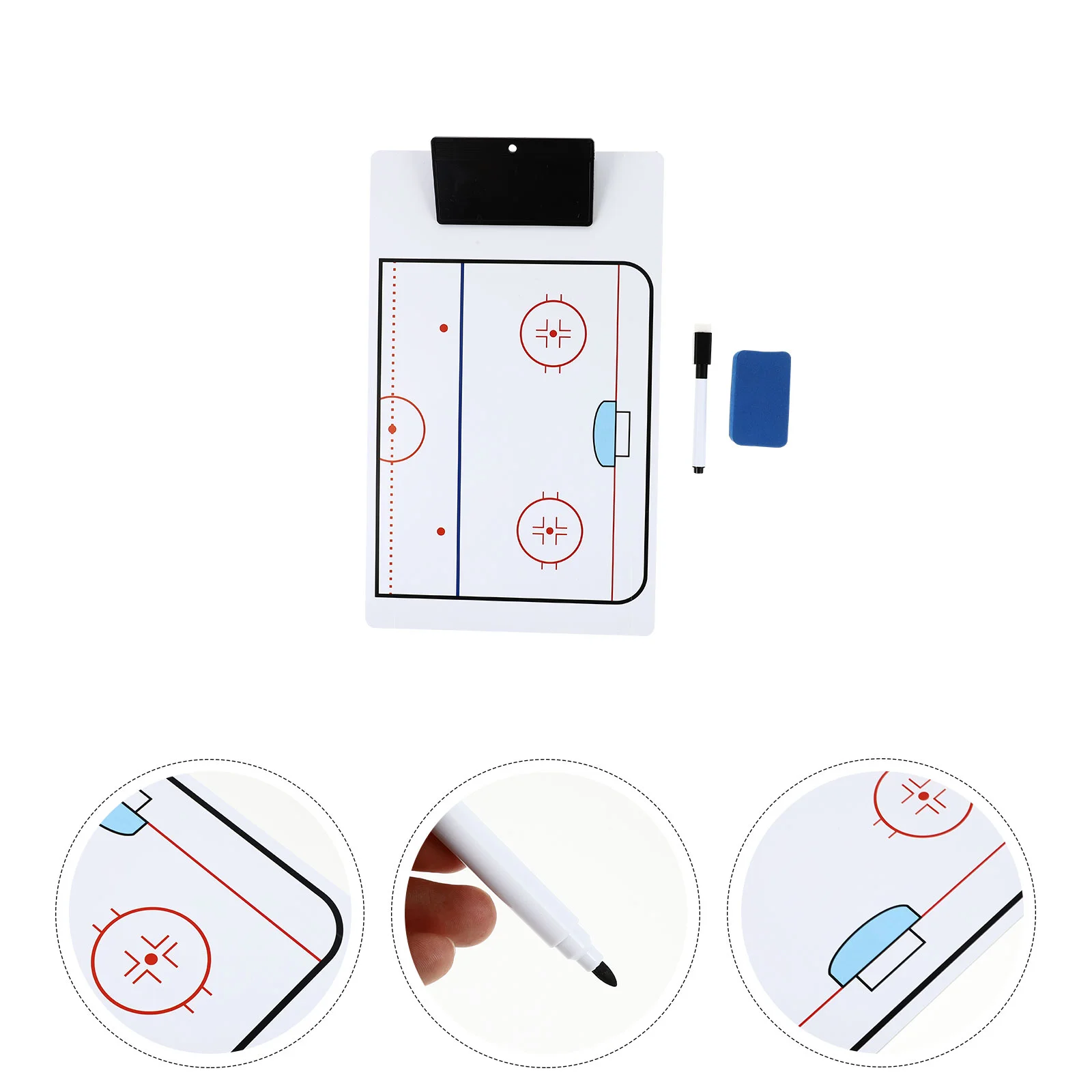 

1 Set of Portable Ice Hockey Coaching Board Clipboard Coaching Board