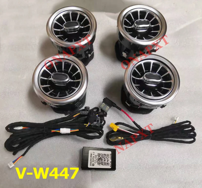 Colors For Mercedes-Benz V-Class W447 V250 LED  Front Dashboard Bluetooth APP Nozzle Ambient Light Air  Vent Turbine