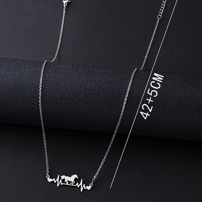 Ожерелье Heartbeat Horse из нержавеющей стали Suteyi для женщин