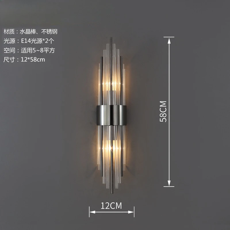 

Настенный светильник Xiuxiu прозрачный хрусталь нержавеющая сталь