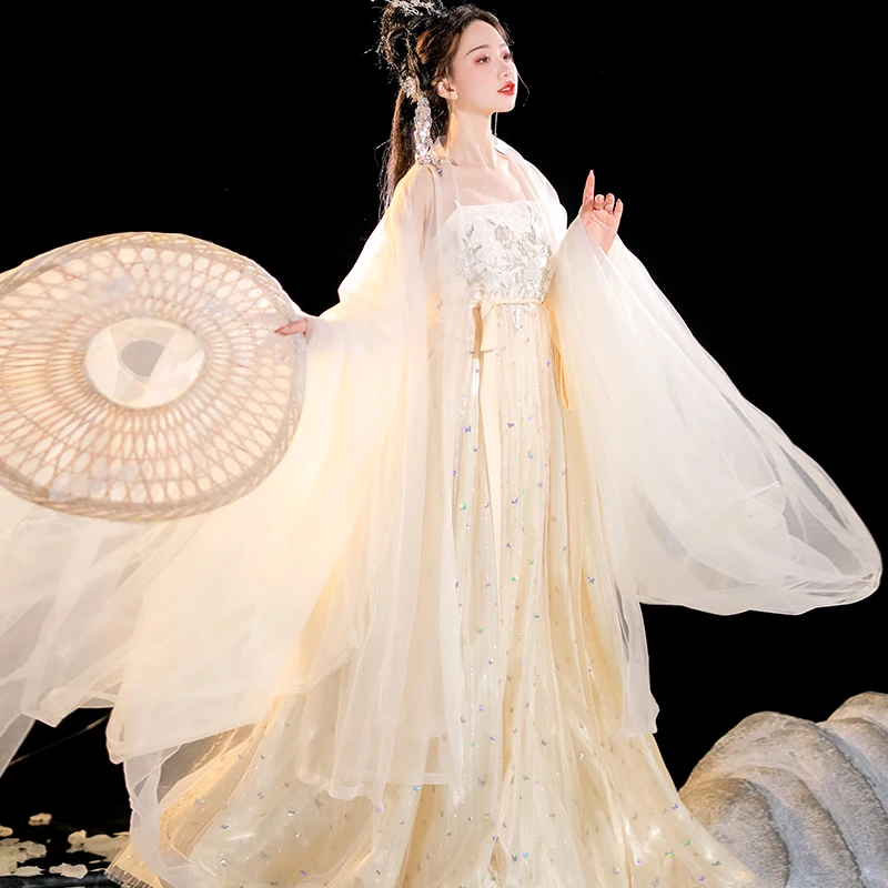 Оригинальная Женская юбка Hanfu Tang Слитная сказочная для весны и лета костюм