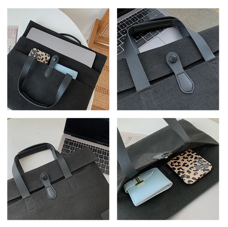 Canvas bag Women Computer package Men Office travel Briefcase Laptop Simple Designer Handbag Business Portfolio sac document