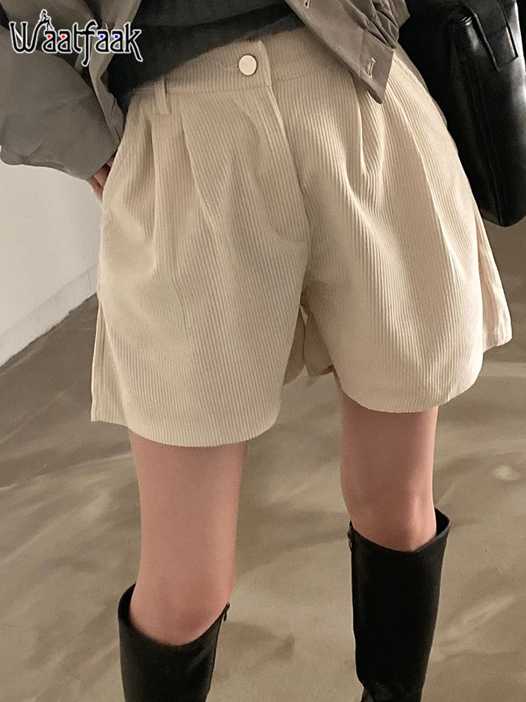 

Женские свободные шорты-шаровары Waatfaak, винтажные зеленые шорты цвета хаки с высокой талией в Корейском стиле Харадзюку, лето