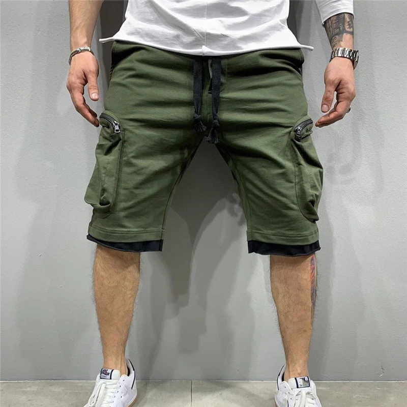

2022 New Summer Loose shorts men's jogging short pants Casual fitness streetwear men Multi-pocket sport casual hip cargo shorts