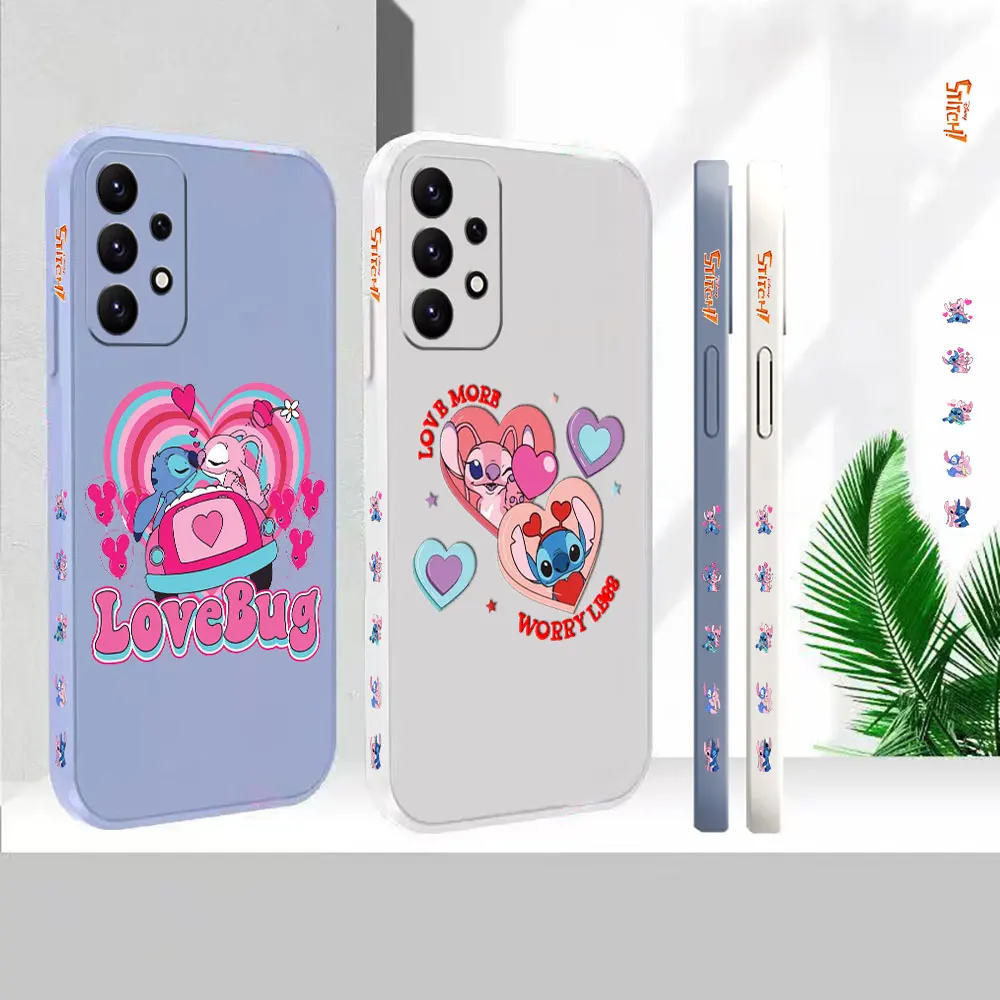 

Liquid For Samsung A91 A73 A72 A71 A53 A52 A51 A42 A33 A32 A31 A23 A22 A21S A13 A12 Cover Lilo & Stitch Angel Case Funda Cqoues