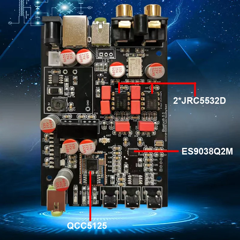 ES9038Q2M DAC QCC5125 Bluetooth 5 0 Hi-Fi аудио Плата APTX-HD LDAC звуковой декодер USB звуковая карта