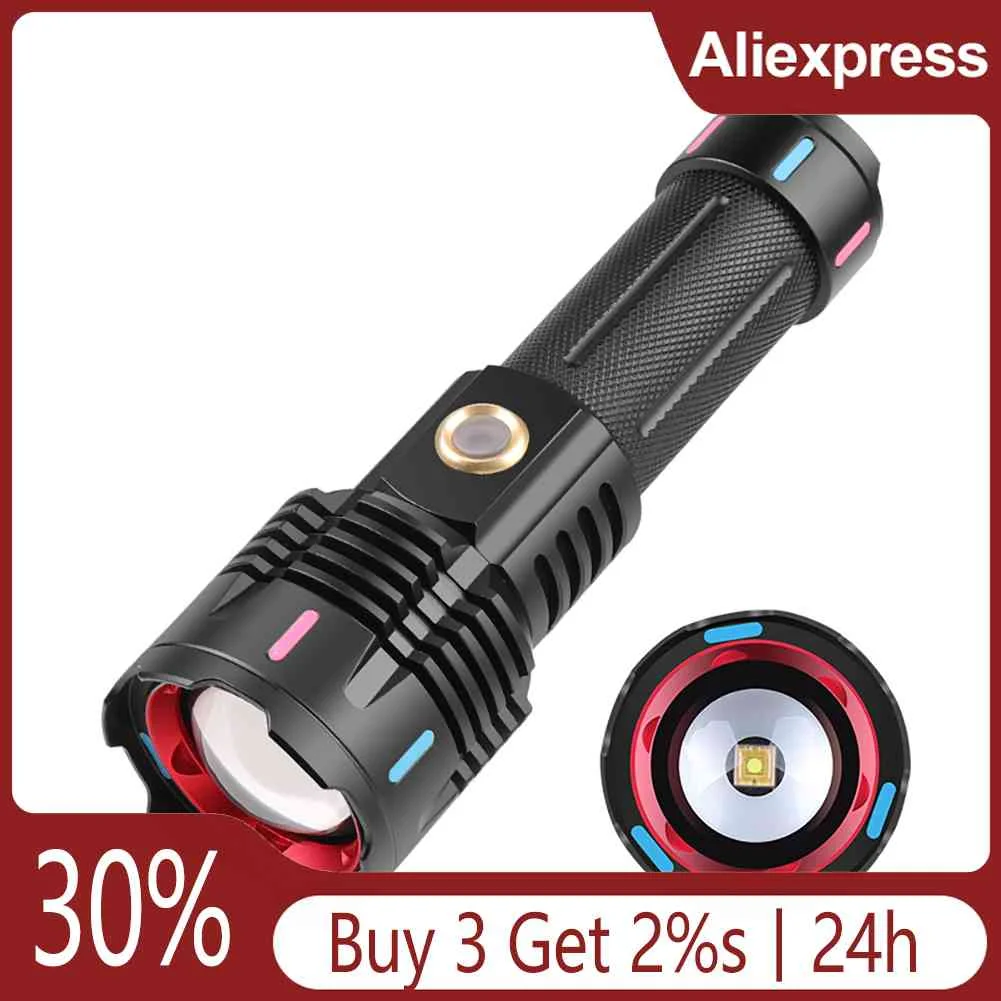 

30W LED Powerful Torch Light Portable Outdoor Lighting High Brightness Rechargeable IPX4 Waterproof for Camping Hiking Emergency