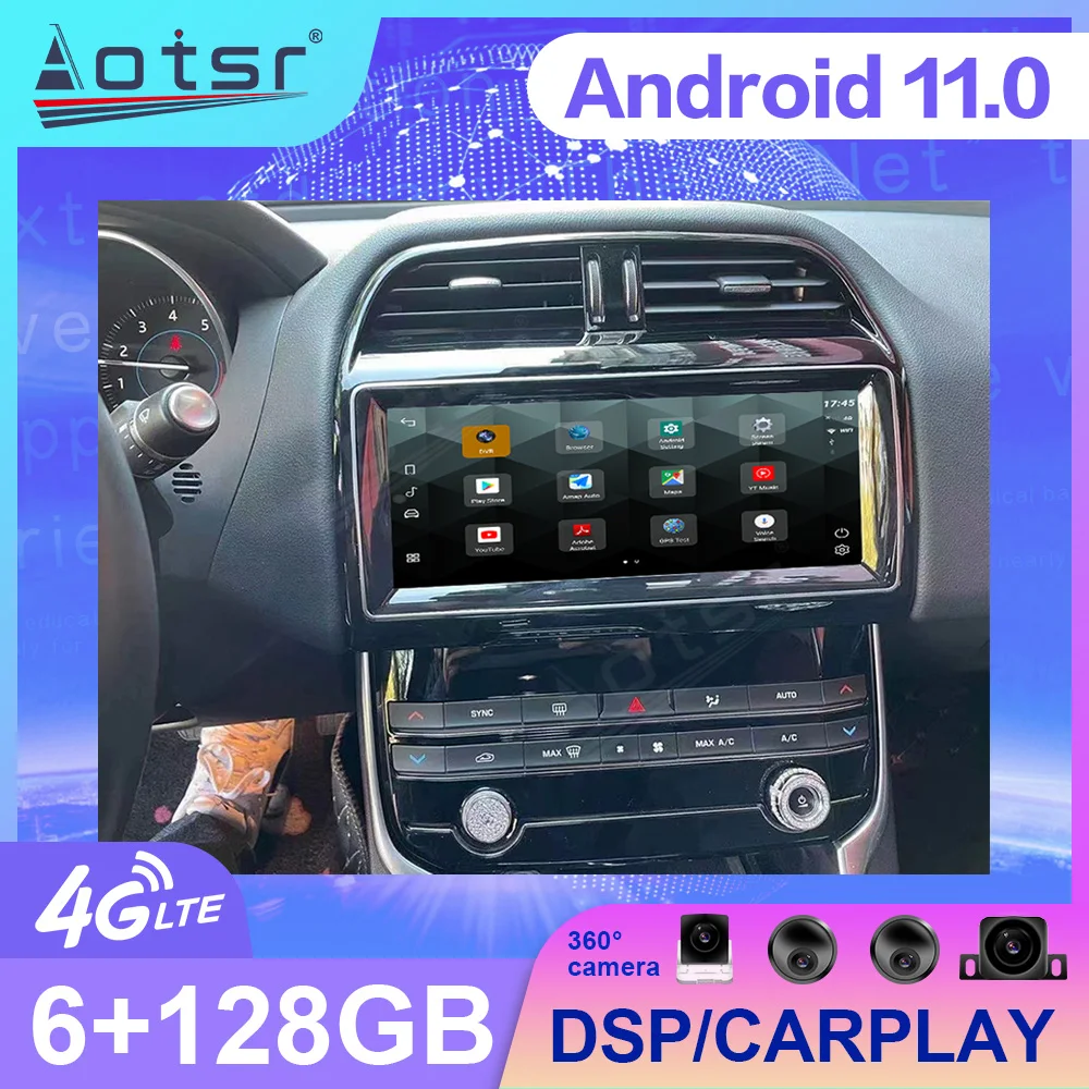 Беспроводная автомобильная мультимедиа Apple CarPlay Android 13.0 для Jaguar XE XEL XFL Радио GPS 4G