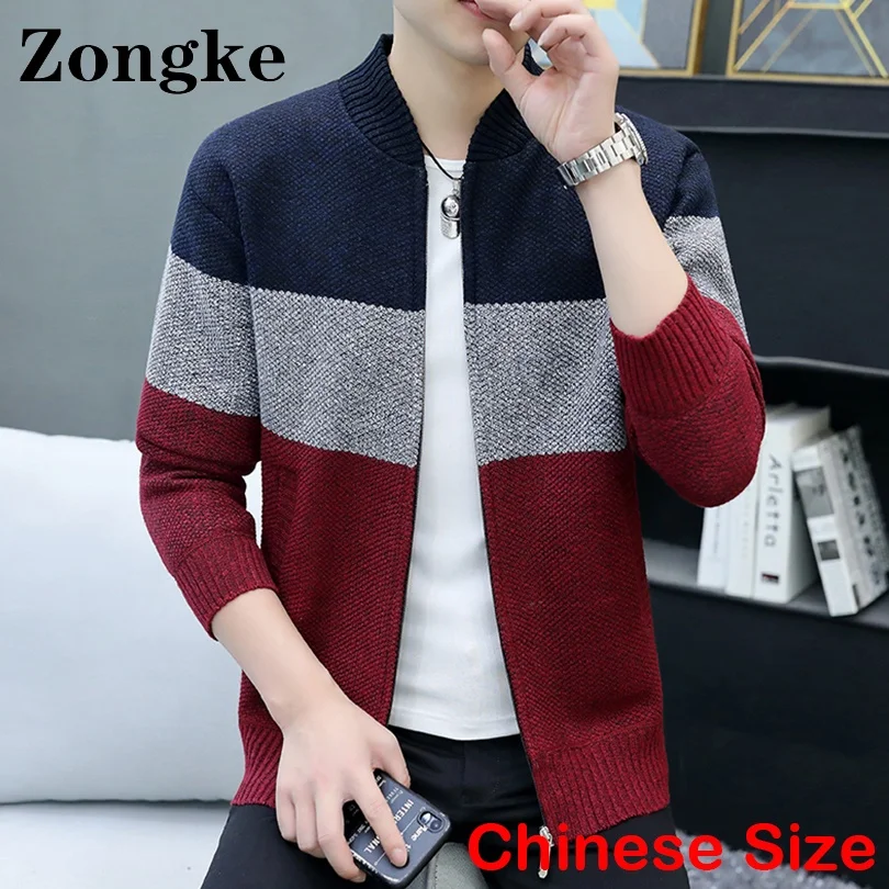 

Кардиган Zongke мужской в стиле пэчворк, Роскошный джемпер, свитер, одежда в китайском стиле, размеры 3XL, Осень-зима 2022