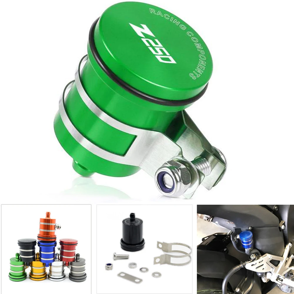 Купи For KAWASAKI Z250 Z 250 NINJA 250R EX250R 2008-2022 2021 2020 Motorbike Brake Fluid Reservoir Clutch Cylinder Tank Oil Fluid Cup за 271 рублей в магазине AliExpress