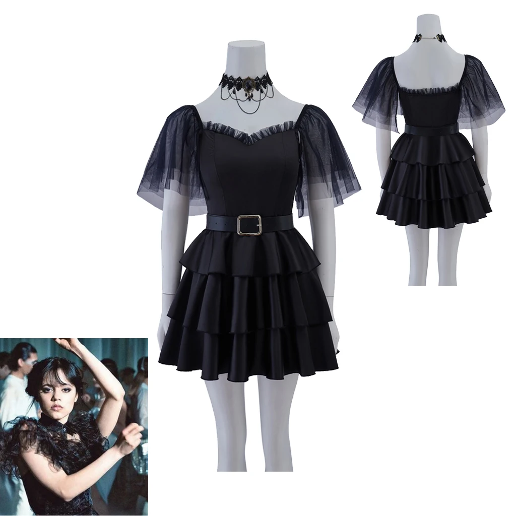 

Костюм для косплея средней длины, бальное платье для сценических представлений, искусственная ткань, черная юбка для ролевых игр