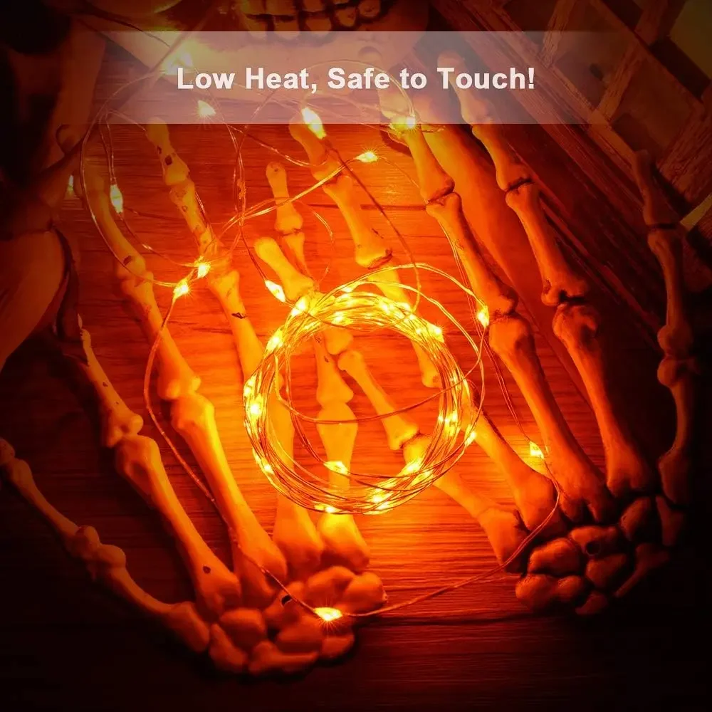 Оранжевые гирлянды на Хэллоуин 19 47 футов 60 светодиодов оранжевые с 2 узорами