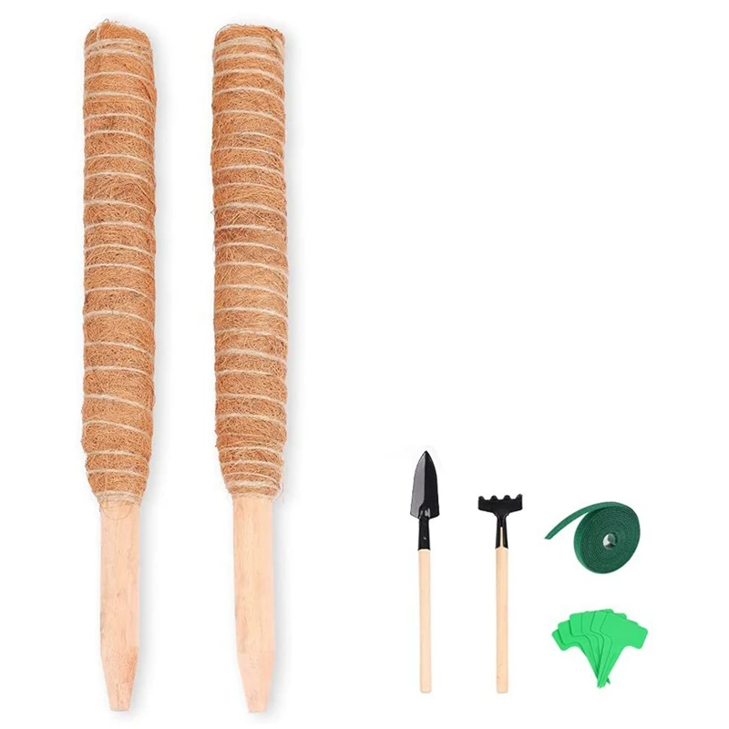 

Moss Pole Plant Stakes Supports For Potted Plants - 2Pcs 16 Inches Moss Stick For Climbing Plant Coco Coir Poles