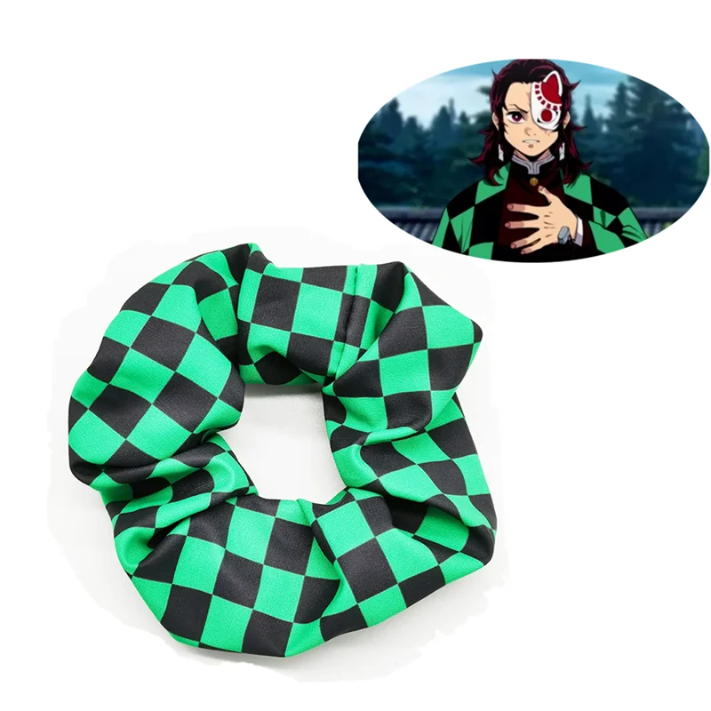 Купи Demon Slayer Kamado Tanjirou Anime Hair Circle Headdress Hair Band Cosplay Cloth Material Sweet Student Cute Gift за 60 рублей в магазине AliExpress