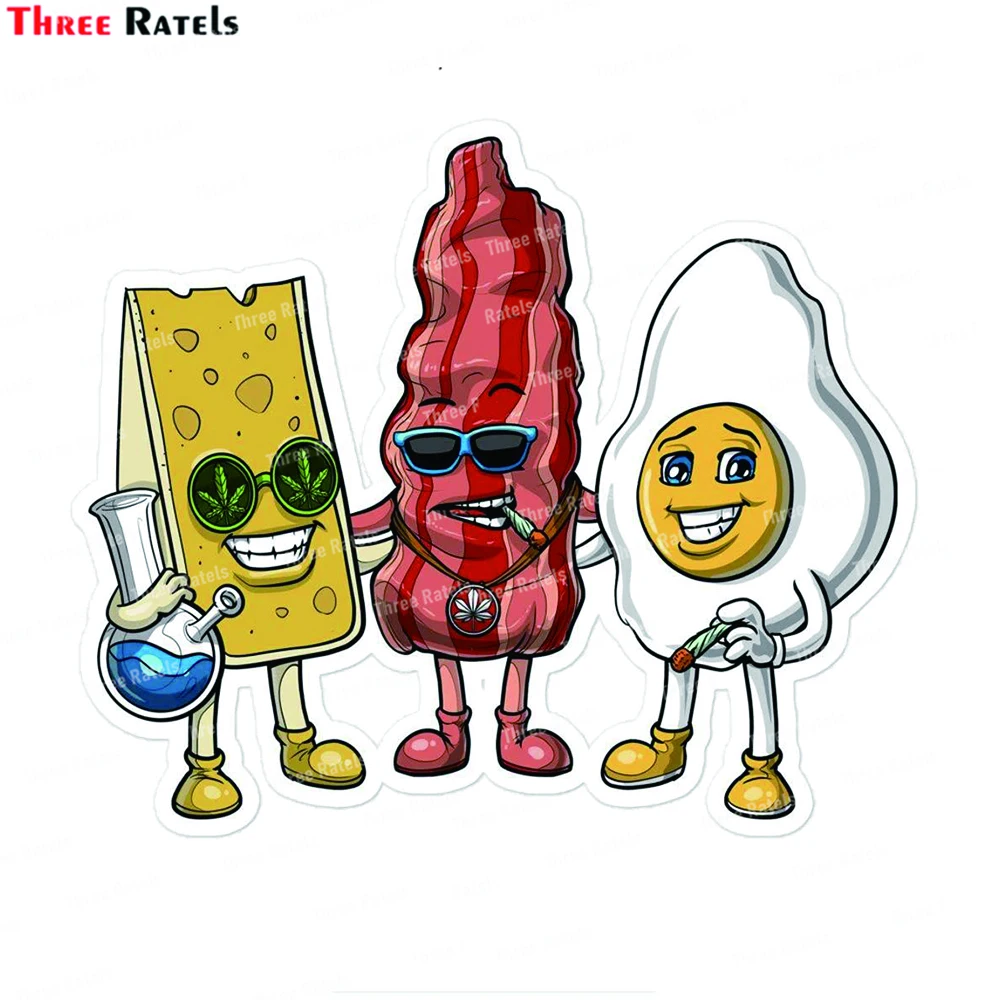 Забавные наклейки Three Ratels L880 для еды, бекона, сыра, украшение для багажа, ноутбука, скейтборда