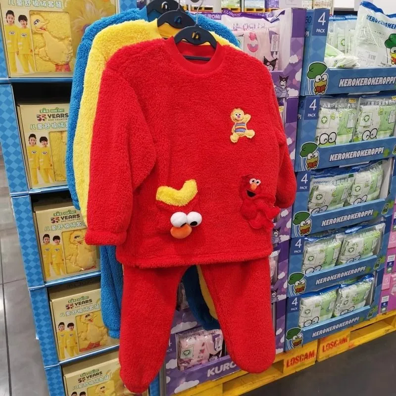 Детский удобный бархатный домашний комплект Улица Сезам мягкие и приятные для