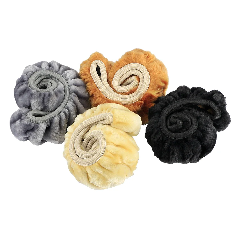 Мягкий меховой Чехол Премиум-класса для руля автомобиля плотный теплый плюшевый