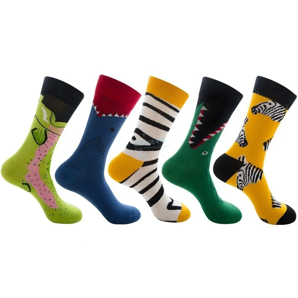 

Новые носки унисекс хлопковые носки с геометрическим рисунком акулы модные теплые рождественские повседневные хипстерские чулочно-носочные изделия для мужчин и женщин Забавные милые крутые носки унисекс