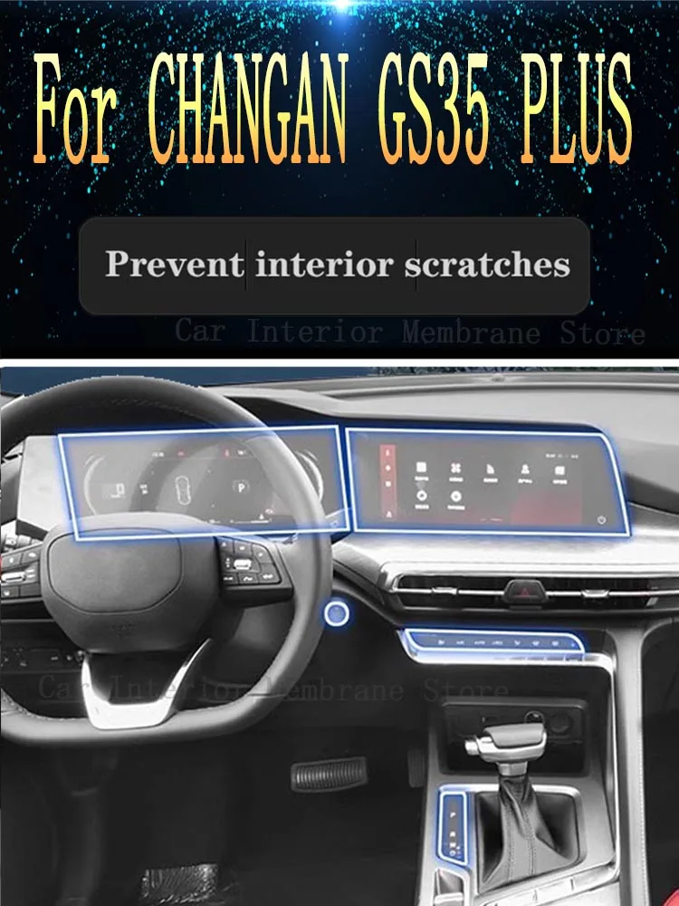 

For CHANGAN CS35 PLUS 2023 GearBox Panel Navigation Automotive Interior Screen Protective Film TPU Anti-Scratch Sticker Protect