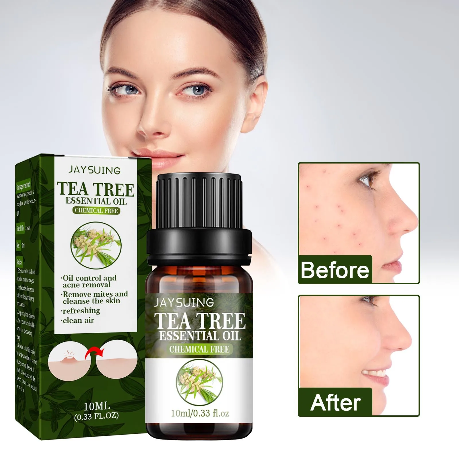 

Tea Tree Acne Essential Oil Facial Stay Up Late Oil Acne Clean Acne Lightening Acne Scar Hydrating Essential Oil 10ml