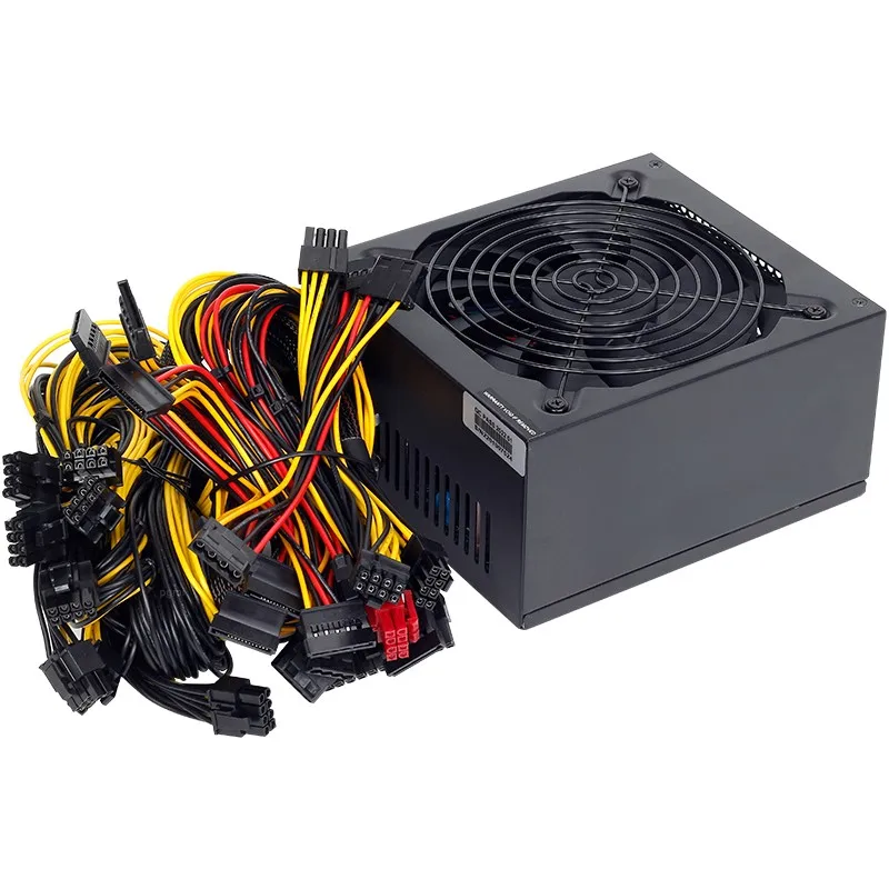 Новый блок питания 180–260 В для майнинга ETH ATX 2000 Вт 2400 биткойн-майнер поддержка 8