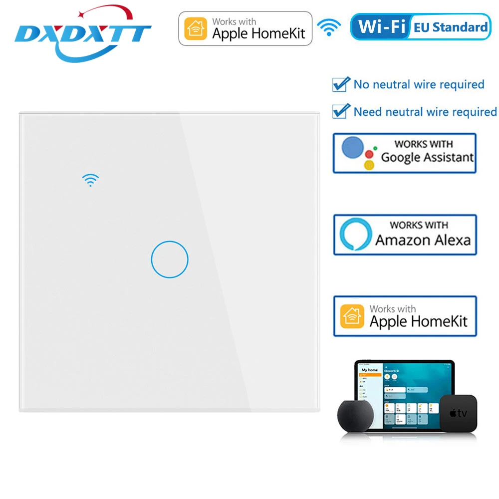 

DXDXTT Сенсорный Wi-Fi переключатель Apple HomeKit