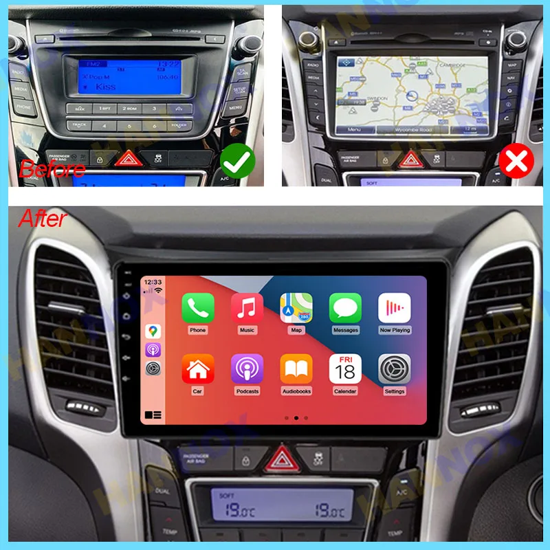 

9inch Touchscreen Car Radio Multimedia Monitor Player For Hyundai i30 II 2 GD Android Auto Carplay Navigation GPS RDS FM WIFI BT