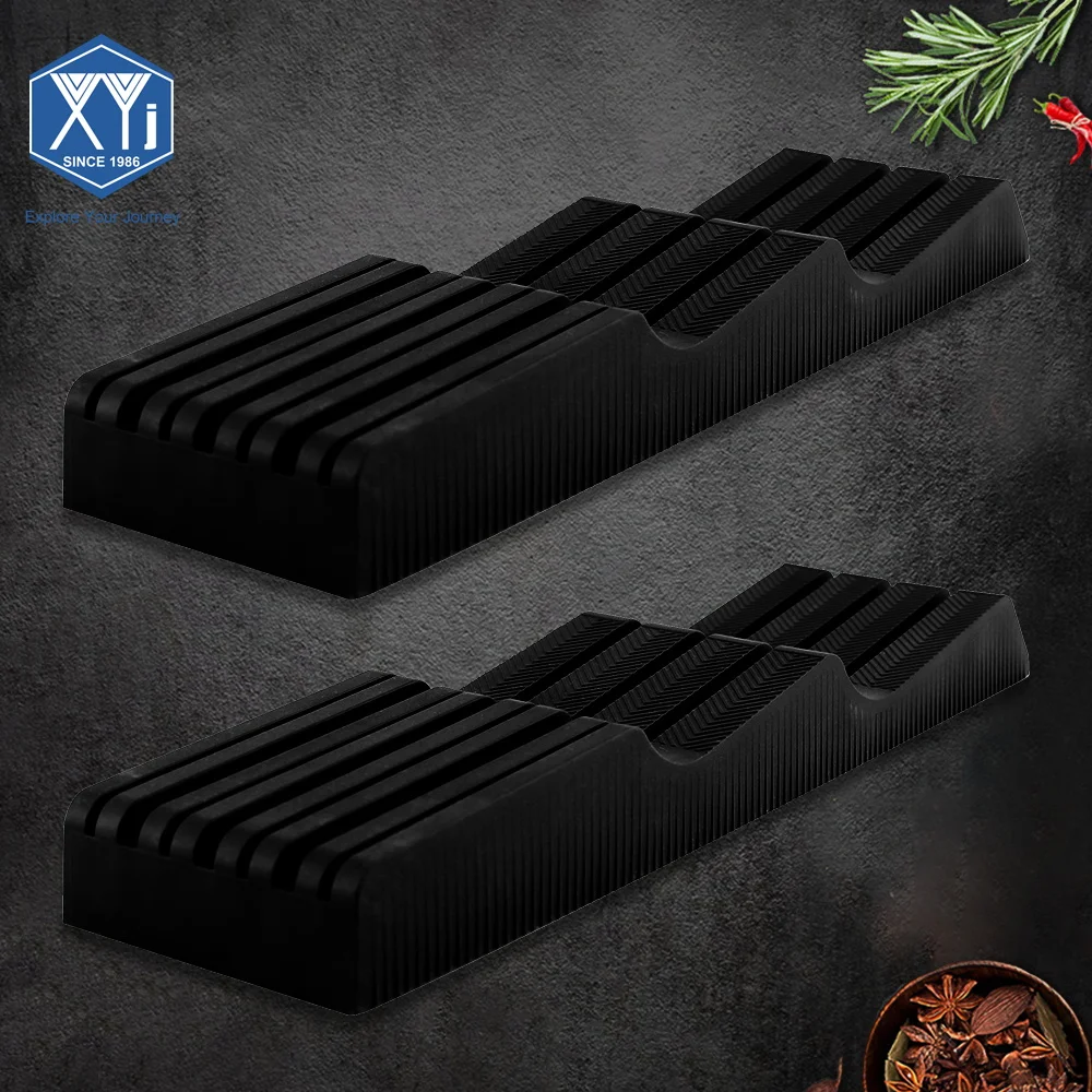 

XYJ Kitchen Knife Drawer Block 2pcs Knives Organizer Stand Large Capacity Black Color