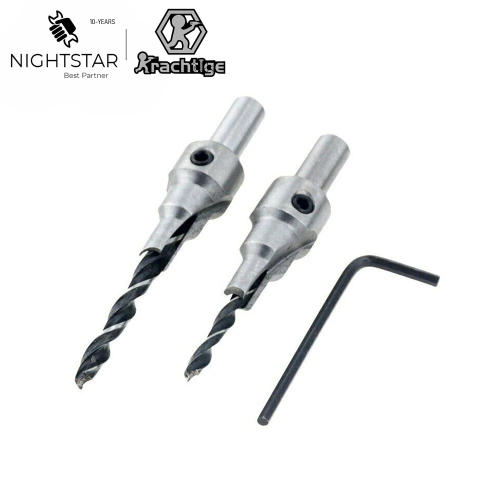 

2 шт. 3 шаг зенковки сверла набор 6 мм 7 мм 10 мм 15 мм для дерева окна петли отверстие пилы Винт инструмент