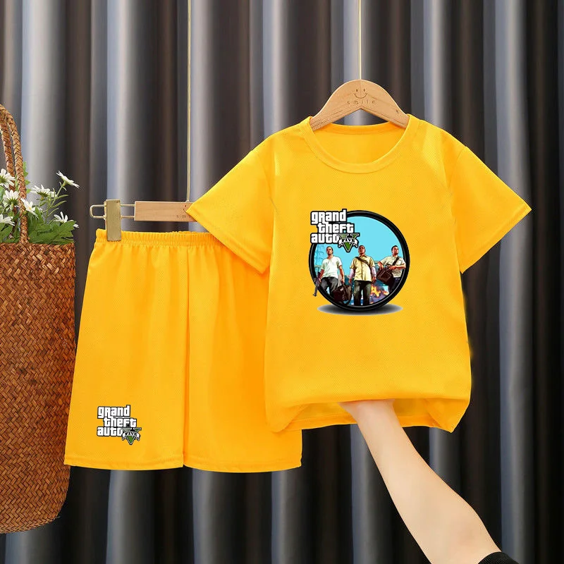

Grand Theft Auto Game GTA 5 Kids Summer T-shirt Cool GTA5 Boys T-shirt Colorful 3D Printing T-shirt Personalized Clothing 3-14