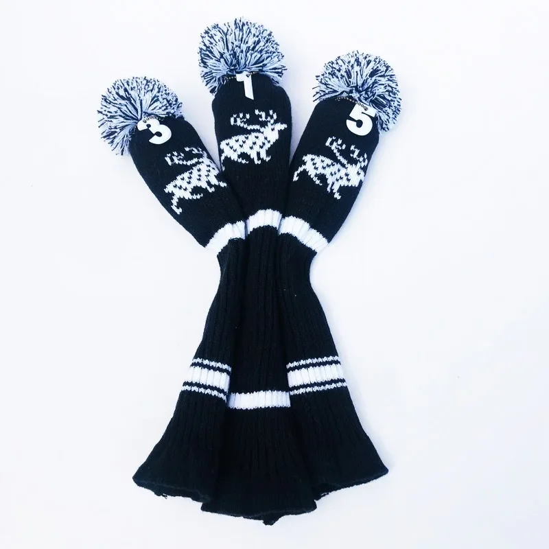 Трикотажные чехлы для носков с помпонами гольфа 3 шт./компл. деревянные головные