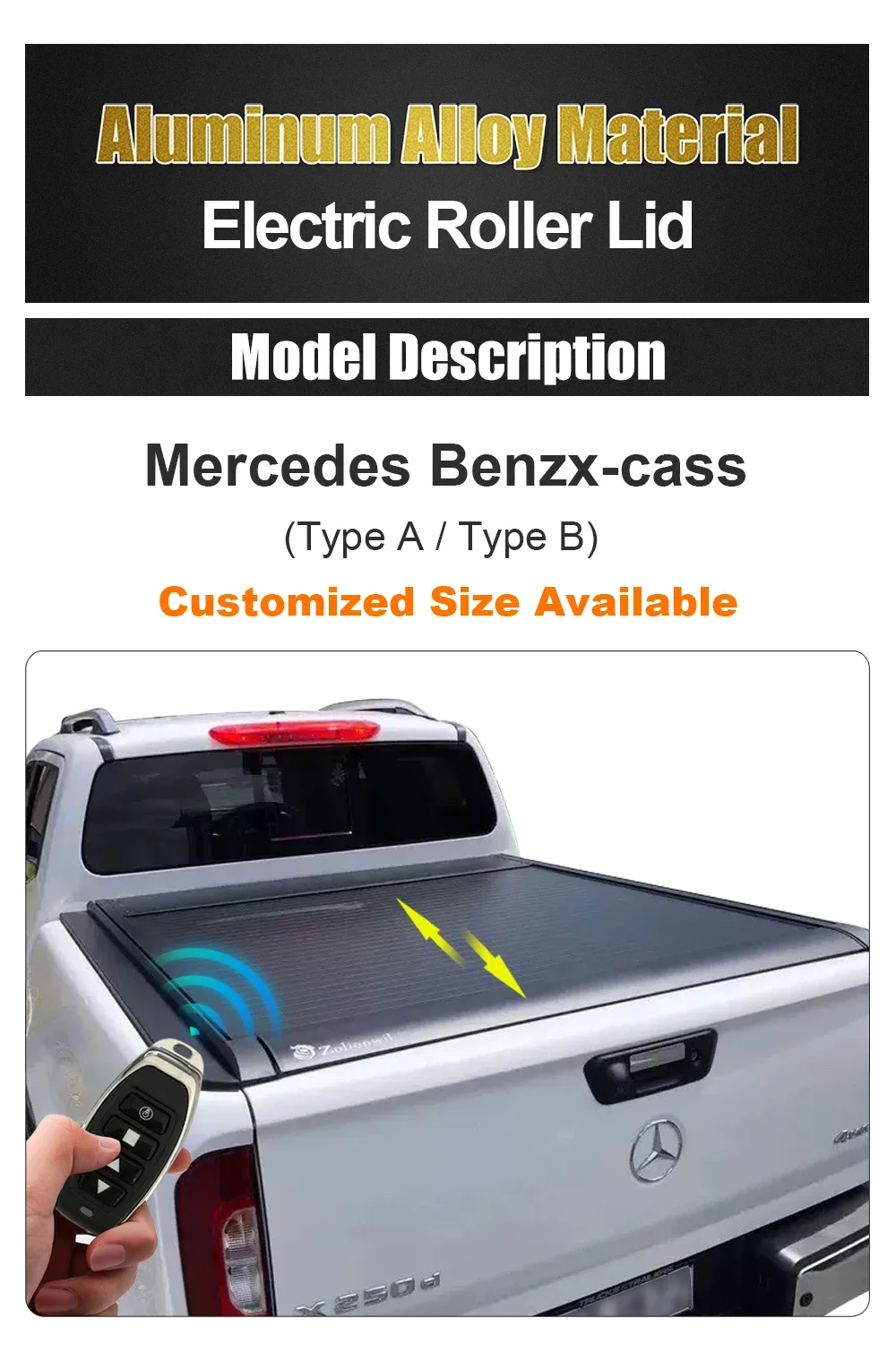 Zolionwil алюминиевый электрический чехол для рольставней пикапа Benz Mercedes X250d X-Class